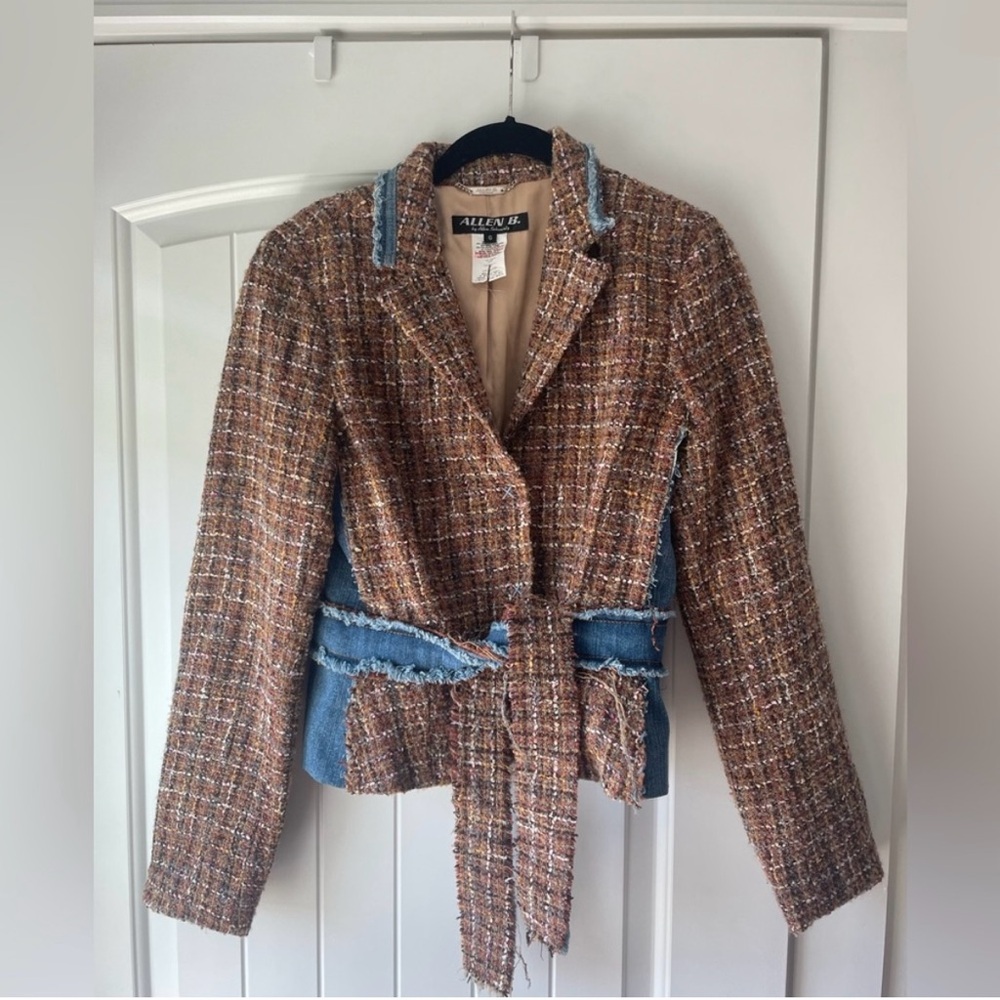 Allen B. By Allen Schwartz Tweed Blazer with Blue Details